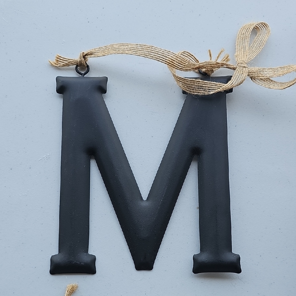 Black and Red Metal Letter Decor